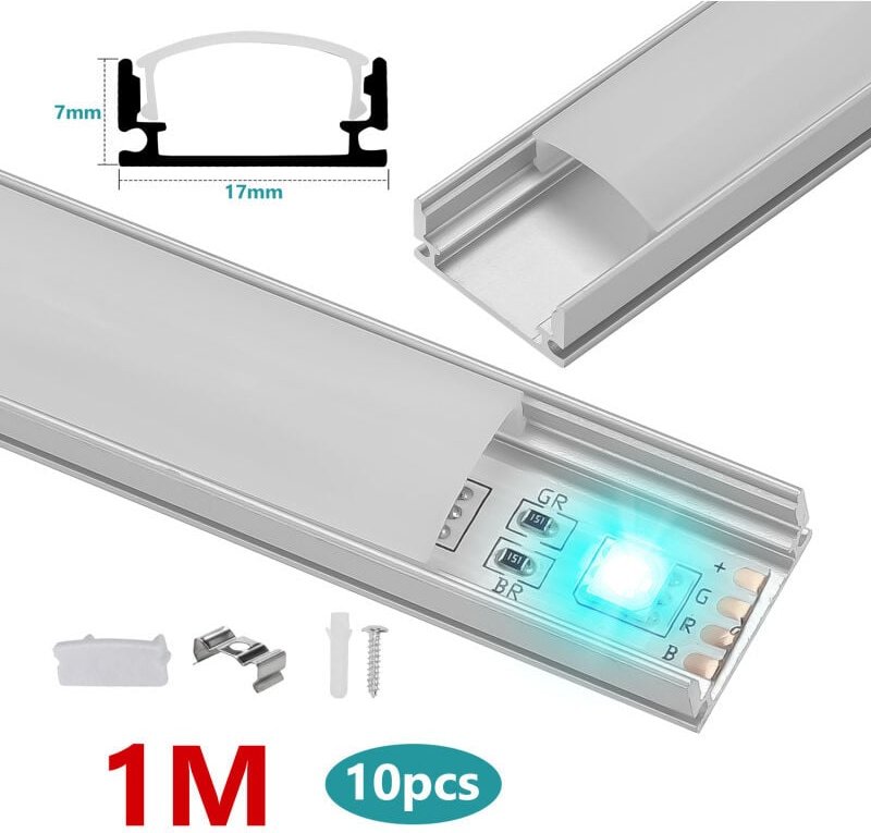 Thumbnail - Wolketon - swanew 10x1m led Aluminium Profil led Leiste Leiste Inner Alu Schiene Modelle,U-form