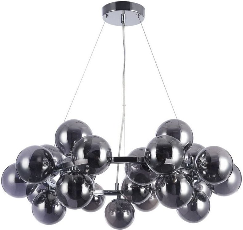 Thumbnail - Cabella - Moderner hängender Anhänger Chrom 25 Licht mit rauchigem Schatten, G9 - Italux