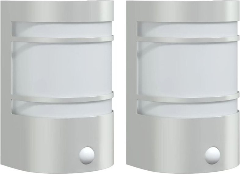 Vidaxl - Außenwandleuchten mit Bewegungsmelder 2 Stk. Silbern Edelstahl