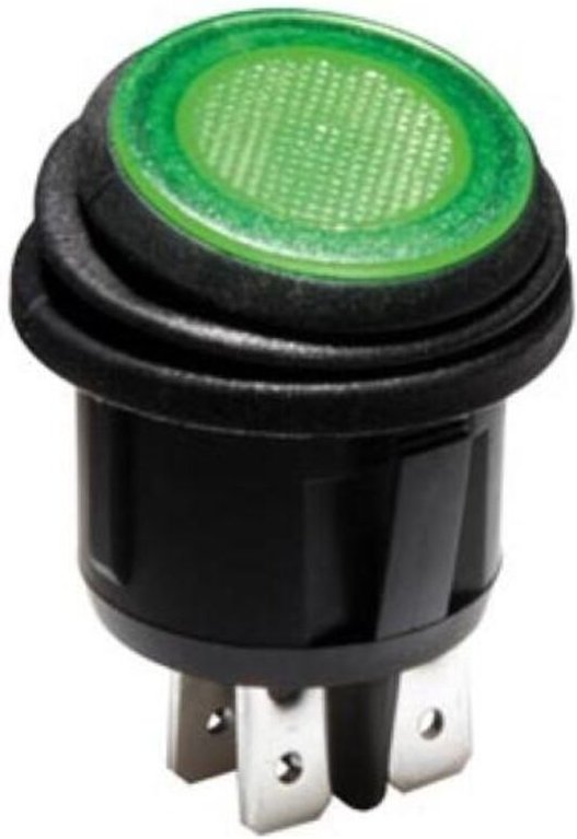 Wippschalter mit gruner led beleuchtung 2 polig dpstein aus 12 v