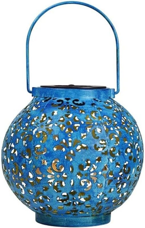 Solarbetriebene LED-Laterne aus Eisen, dekorative Hängelampe für Garten und Hof