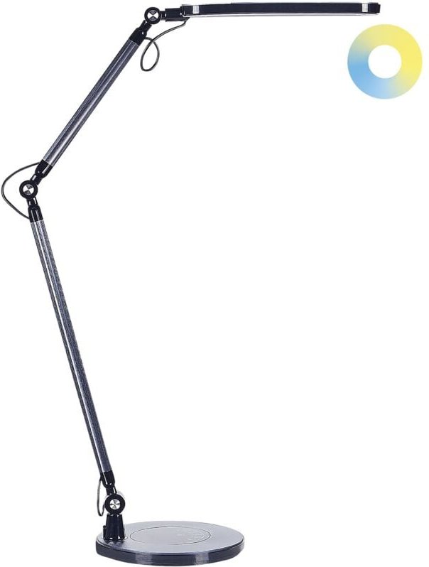 Led Schreibtischlampe Schwarz Aluminium 80 cm Hoch Verstellbar Modernes Design Minimalistisch für Büro Home Office Arbei...