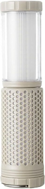Beige Campinglampe, 5,7 x 5,7 x 23 cm, 1 Stück, Wanderlampe, Zeltlampe, teleskopierbar, wiederaufladbar, geeignet für Ou...