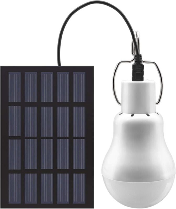 Tragbare solarbetriebene LED-Glühbirne, Solarleuchte mit Solarpanel für Garten, Terrasse, drinnen, draußen, Wandern, Cam...