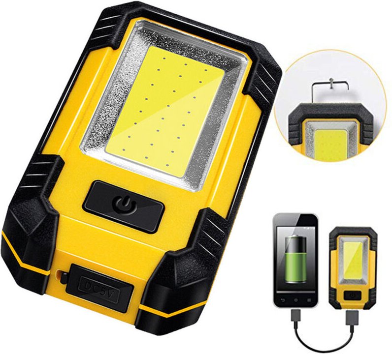 Wiederaufladbare LED-Arbeitsleuchte mit Magnetverschluss, tragbare Arbeitsleuchte für Camping und Autoreparaturen, 1200 ...