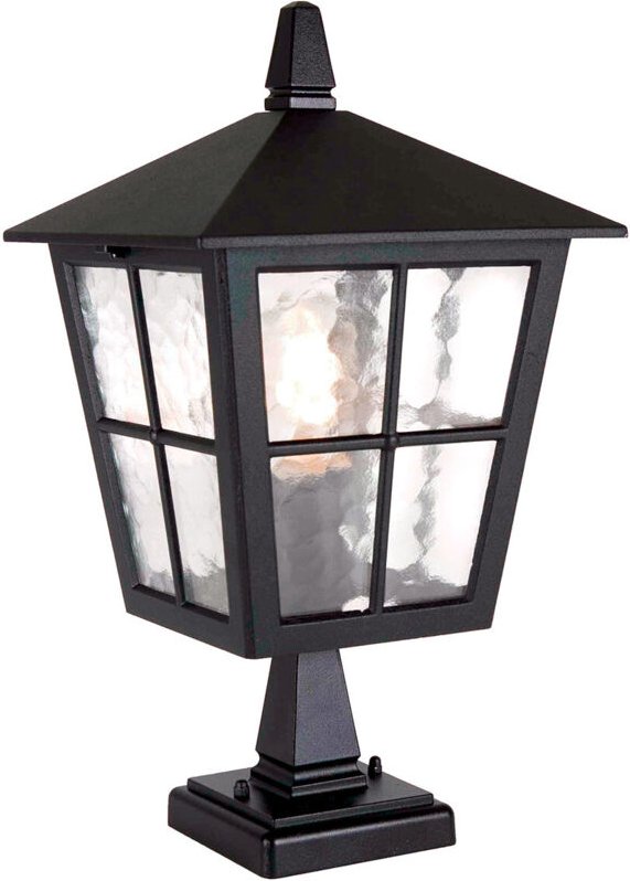 Elstead Canterbury - 1 leichte Außenpodestlaterne schwarz IP43, E27
