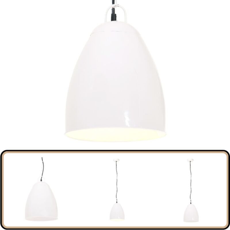 Hängelampe Industriestil 25 w Weiß Rund 32 cm E27 - Hängelampe - Industrielampen - Wohnraumbeleuchtung - Küchenlampe - E...