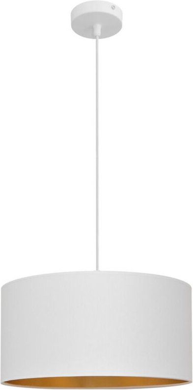 Alba Zylindrische Pendel-Deckenleuchte Weiß, Gold 45cm - Helam