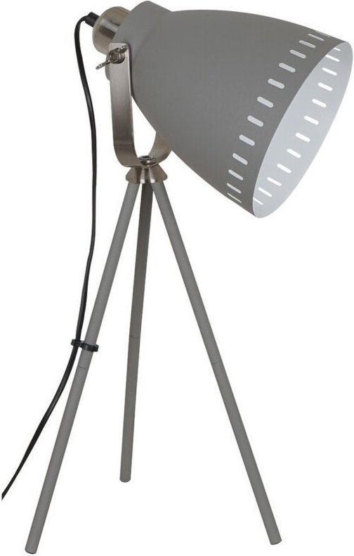 Italux Franklin - Industrie- und Retro-Stehlampe Satin Grey 1 Light mit grauem Schirm, E27