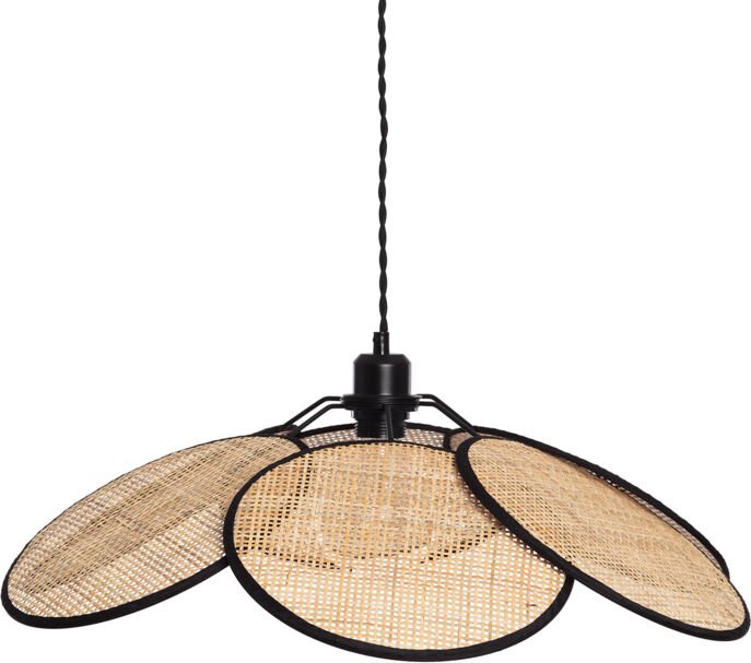 Pendelleuchte Rattan Nirvana Schwarz - Geflochten