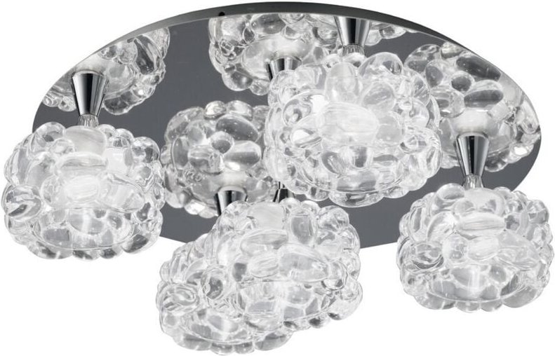 Inspired Mantra - O2 - Flush Cluster Decke 5 Light G9, Chrom poliert