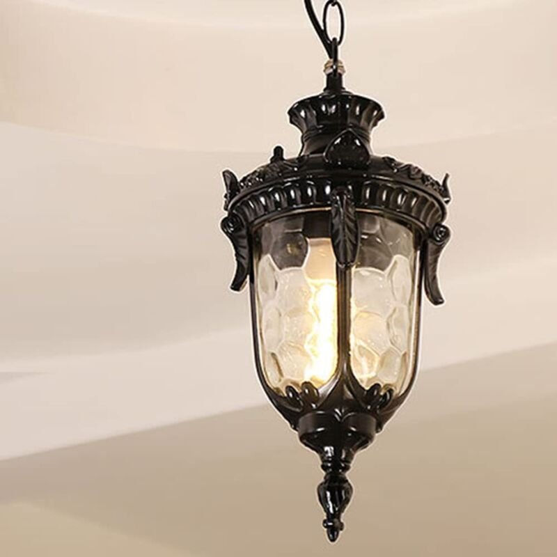 Trade Schwarze Deckenpendelleuchte aus Aluminiumdruckguss, E27, verstellbar, wasserdicht, für den Außenbereich, Hängelam...