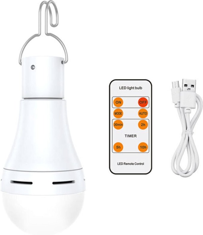 USB-wiederaufladbare Glühbirne mit Fernbedienung, 7-W-LED-Batteriebetriebene Glühbirne, E27-Fassung, Touch-Dimmfunktion ...