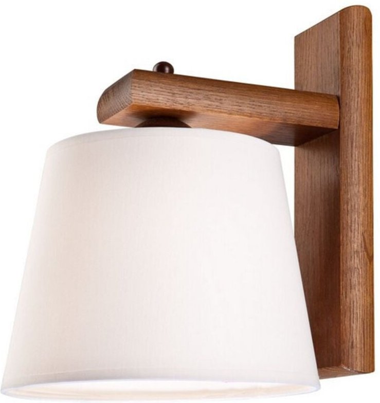 Lamkur Aida Wandleuchte mit Stoffschirm Nussbaum Eiche, 1x E27
