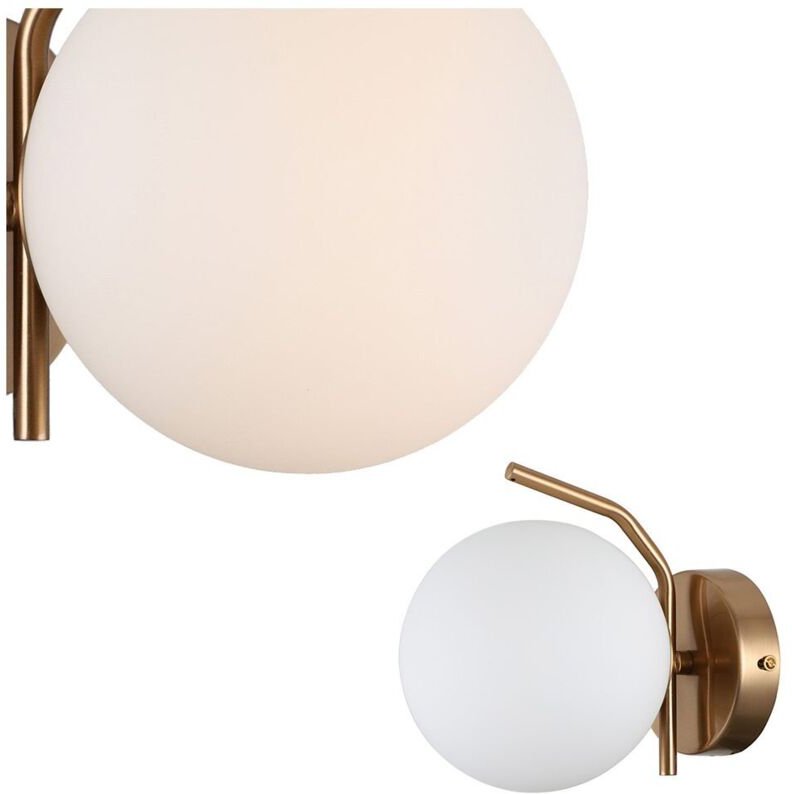Carimi - Moderne Wandleuchte Honey Brass 1 Light mit weißem Schirm, G9 - Italux