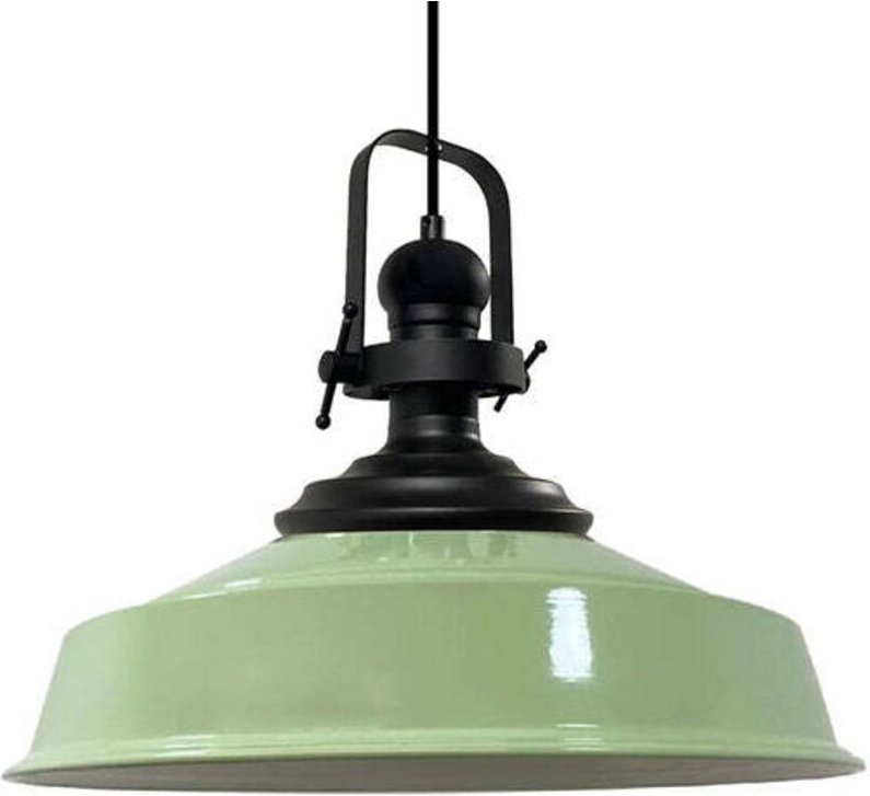 Thumbnail - Handbemalte Industrielle Hängeleuchte aus Minzgrün Metall – Vintage-Kronleuchter E27 Ø41 cm für Wohnzimmer, Schlafzimmer...