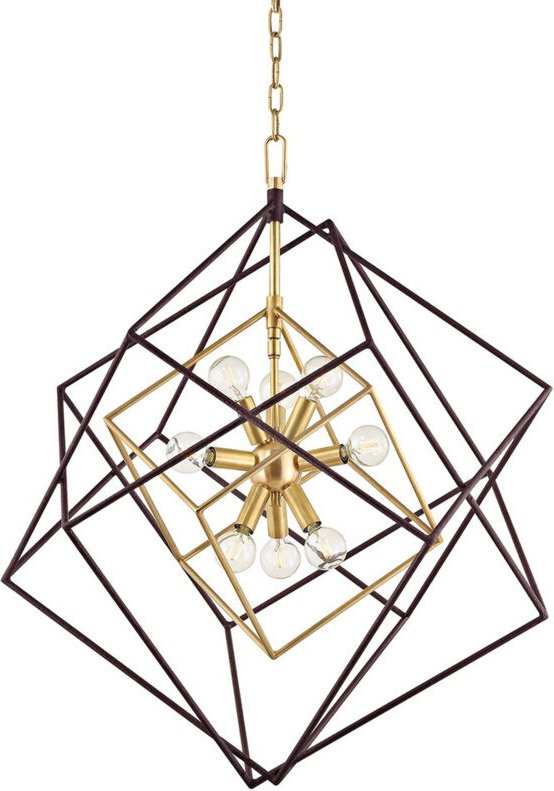 Roundout 9-Licht-Anhänger Messing