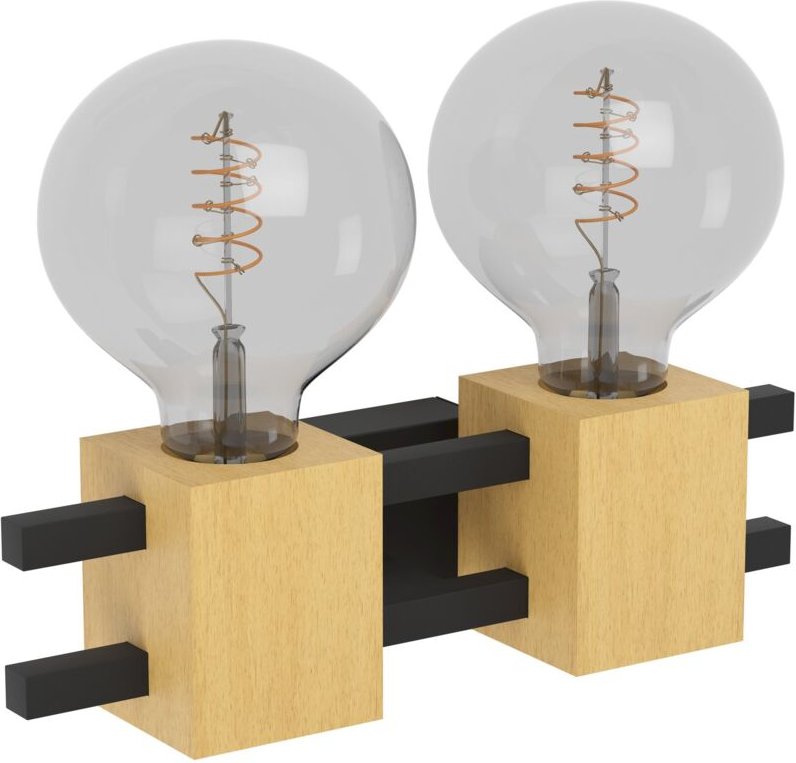 EGLO Wandleuchte innen Levantara, Wandlampe 2-flammig für Flur und Wohnzimmer, FSC100HB, Wandbeleuchtung aus Metall in S...