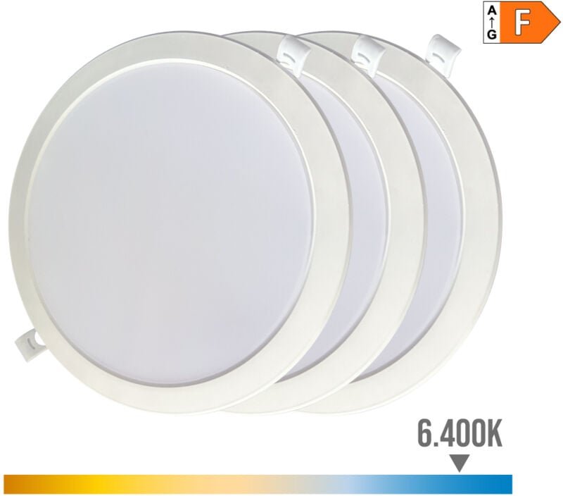 EDM - Downlight led 31567 18 w ø 22 x 3,2 cm 3 Stück (6400 k) - Marke: Produkt - ean: 8425998315677