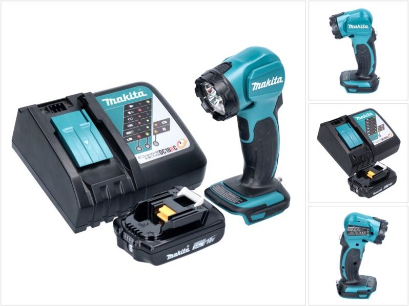 Makita DEADML 815 RA1 LED Akku Handleuchte 14,4 - 18 V 160 lm + 1x Akku 2,0 Ah + Ladegerät