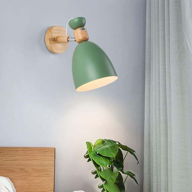 UlisemCreative Moderne Wandlampe, einfache Wandlampe aus Eisen, E27-Sockel, nordischer Art-Deco-Stil, für Schlafzimmer, ...