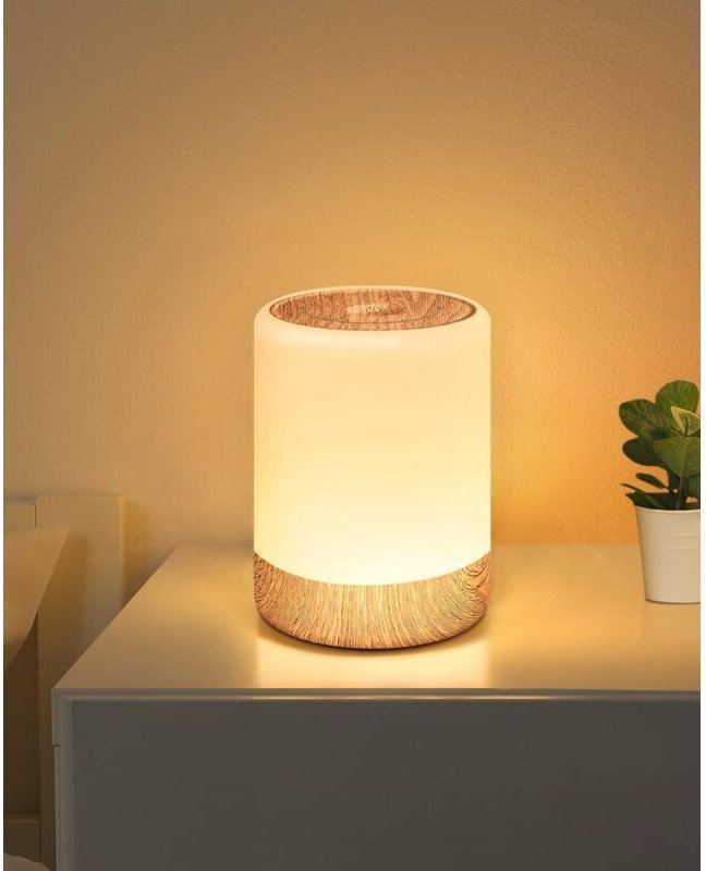 Dimmbare Touch-Tischleuchte mit 256 RGB-Farben, warmweißem LED-Nachtlicht für Kinder, 2200-mAh-USB-Akku, Speicherfunktio...