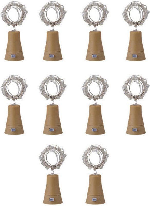 lyshtar,10 Pack Solar Weinflaschenlichter 20 LED Korklichter für Party Hochzeit Urlaub Garten Warmweiß