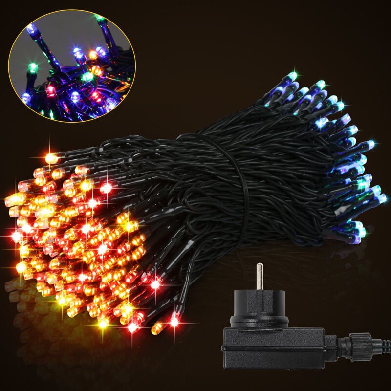 Lichterkette 10M 100 LED Lichterkette LED Lichtervorhang Wasserdicht Innen Außen Party Garten Deko 8 Lichtmodi Bunt