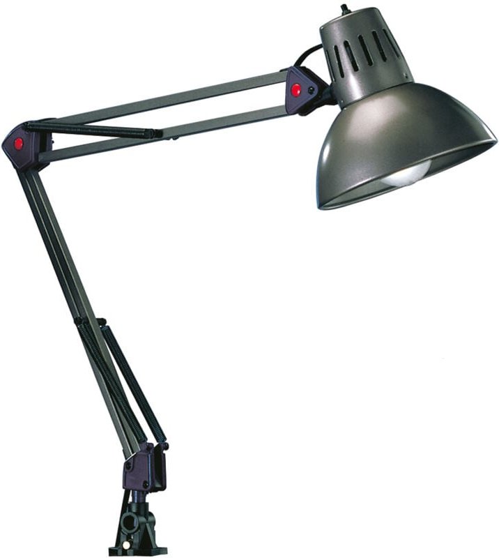 Gelenkleuchte/Klemmlampe, E27, Höhe max. 90cm verstellbar, aluminiumfarben