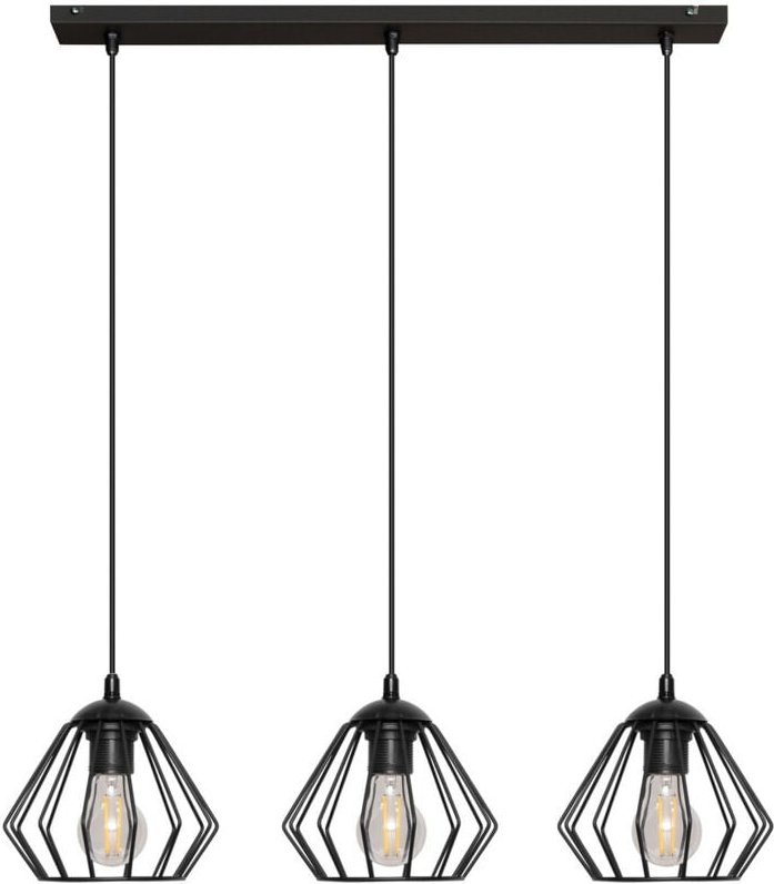 Agat Straight Bar Pendelleuchte Schwarz 65cm - Helam