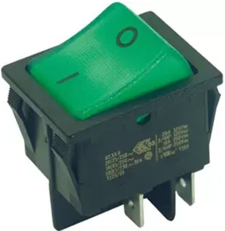 Thumbnail - Bachmann Wippenschalter Serie 3652, Aus schalter, bel., 2polig, s/grün 924.097