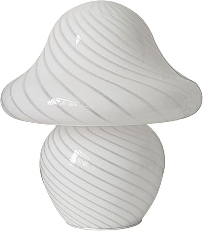 Tonchean - Tischlampe aus Stein und Rauchglas, Lampe braun – weiß, dreifarbig, Twill, dimmbar