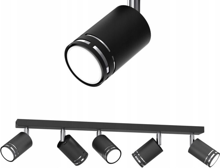 Deckenleuchte schwarz Chrom bewegliche LED GU10 Spot Reflektor Polierlampe