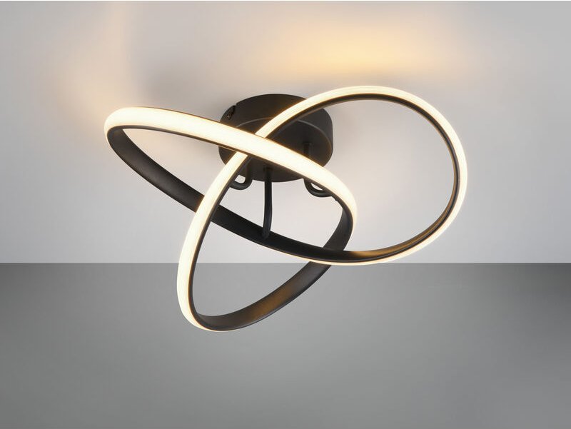 Led Decken- und Wandleuchte meo Metall Schwarz, ø 40cm