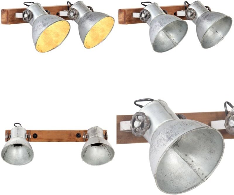 Wandlampe Industriestil Silbern 45x25 cm E27 - Industrielampen - Wandleuchte - Vintage Möbel - Wohnaccessoires - Dekorat...