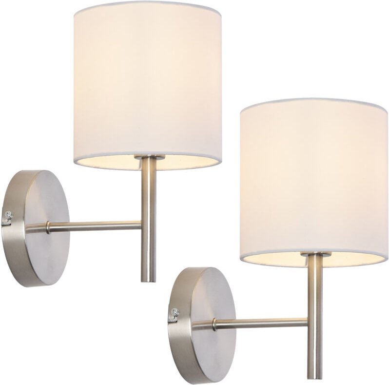 Wandleuchte 2er Set Winsford Silberfarben / Weiß [ Lux.pro