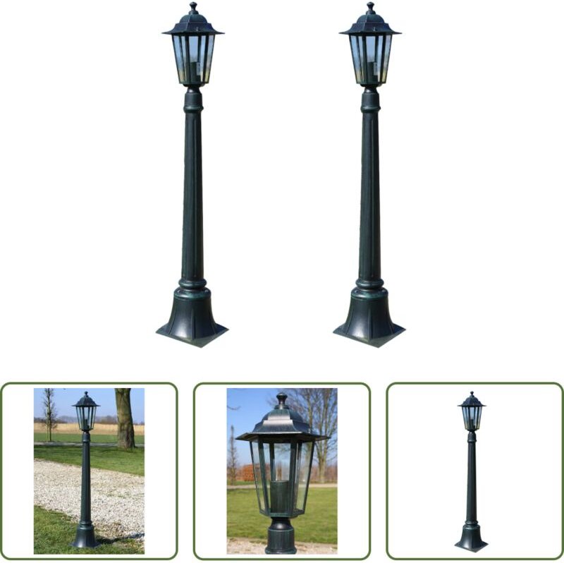 vidaXL Aluminiumleuchte - Preston Gartenleuchten 2 Stk. 105 cm