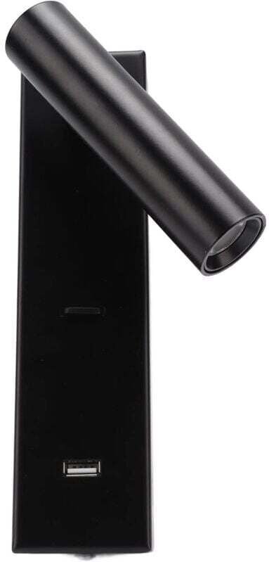 Einfache und stilvolle LED-Wandleselampe, Aluminiumlegierung, wiederaufladbar mit Schalter, USB-Anschluss für Innenschla...