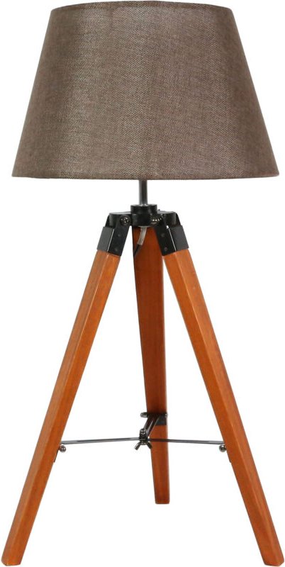 Schreibtischlampe Lugano 1 E27 Braun Holz Candellux 41-31211