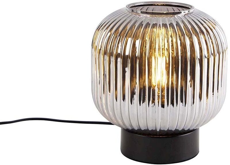 Smarte Tischleuchte schwarz mit Rauchglas inkl. WiFi A60 - Karel