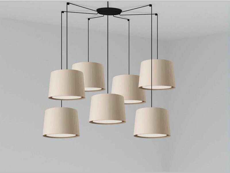 Faro samba Schwarz, Beige Pendelleuchte Pendelleuchte 7 Licht