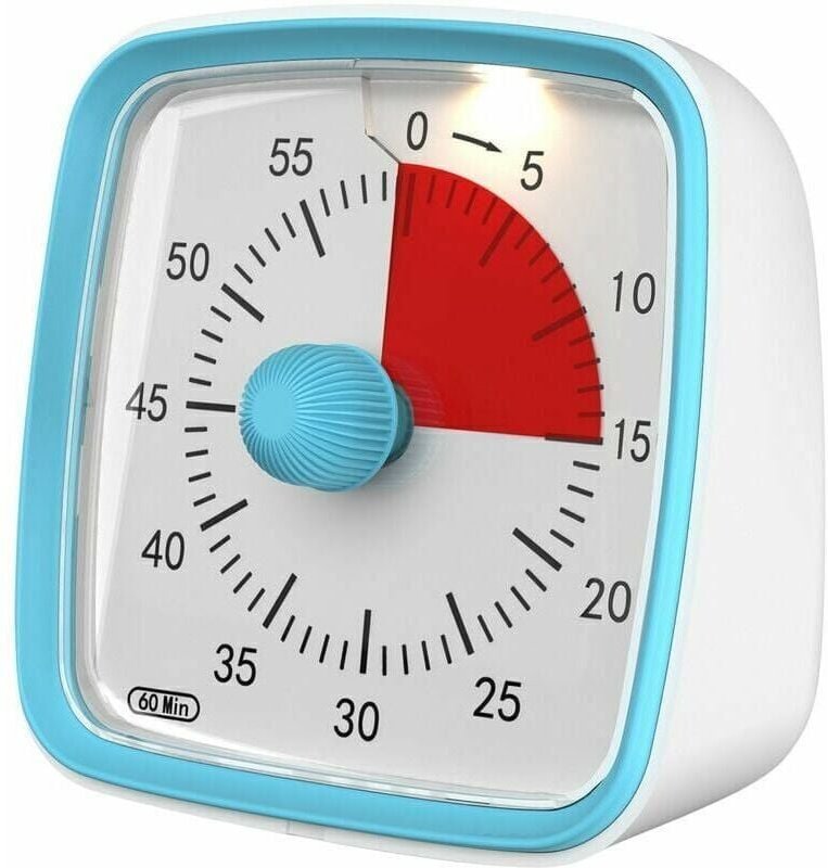 Mumu - Visueller Timer mit Nachtlicht, 60-Minuten-Countdown für Kinder und Erwachsene, lautloser Timer für das Klassenzi...