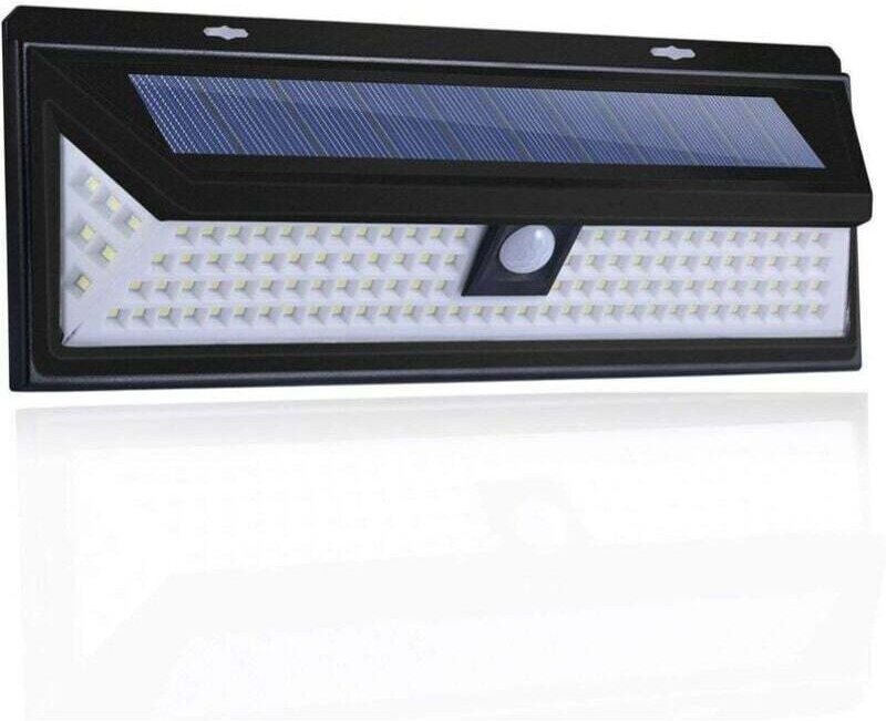 118 LED Solarlampe, 1000 Lumen, Wandleuchte mit PIR-Bewegungsmelder, IP65 wasserdicht, für den Außenbereich/Garten.