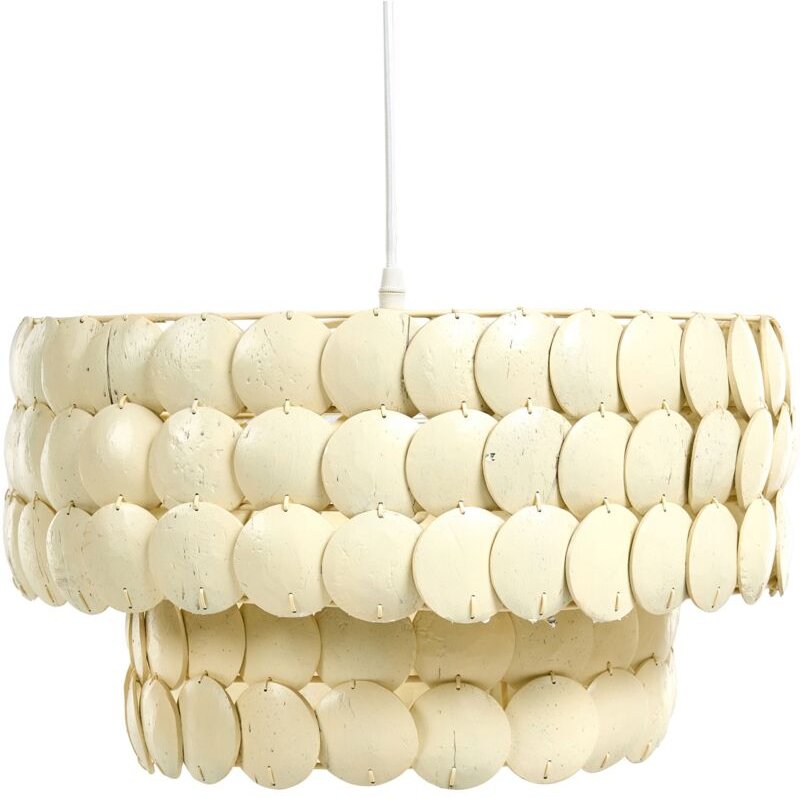 Thumbnail - Beliani - Kronleuchter Hellbeige aus Kokosnussschalen Rund Küstenstil Boho Stil Modernes Design Natürlich Hängelampe Hän...