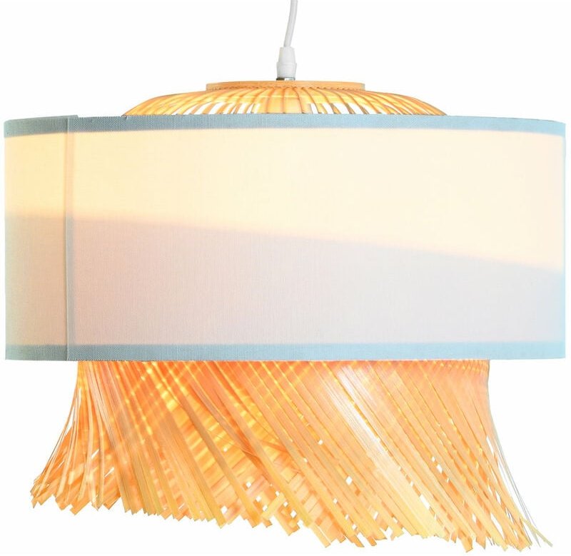 Dkd Home Decor - Polyester Bambus Polyester Decke 40x40x39 E27 Polyester Fransen Bambusmaterial Multicolor -Farbfamilien...