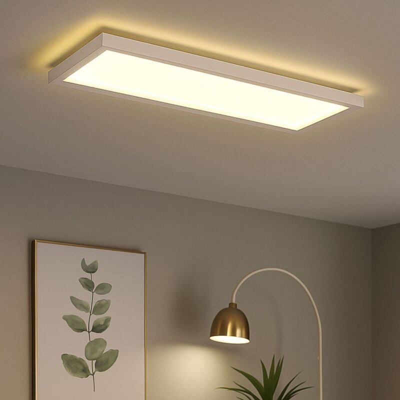 Thumbnail - Briloner - led Deckenleuchte weiß Wohnzimmerlampe eckig Deckenpanel mit Hintergrundbeleuchtung, Backlight, 22W 3000Lm wa...