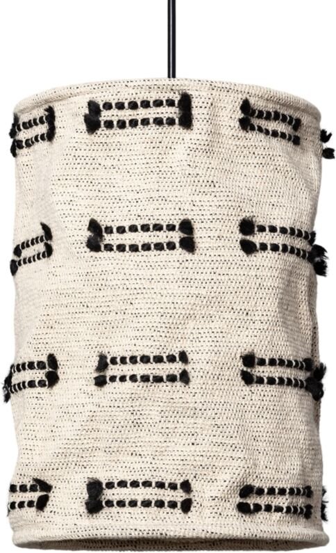 Pendelleuchte aus Baumwolle Sioux Large Weiß / Schwarz