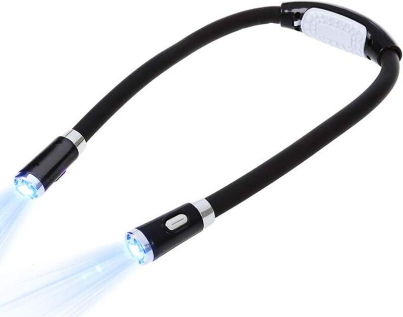 LED-Leselicht zum Freisprechen am Hals, 4 LED-Lampenperlen, 4 Geschwindigkeitsmodi, kann im Bett oder im Auto gelesen we...