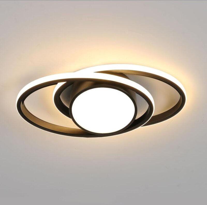 COMELY Moderne LED-Deckenleuchte 39W, Kreativ Doppel-Ellipse, Durchmesser 39cm, für Schlafzimmer, Wohnzimmer, Küche, Flu...