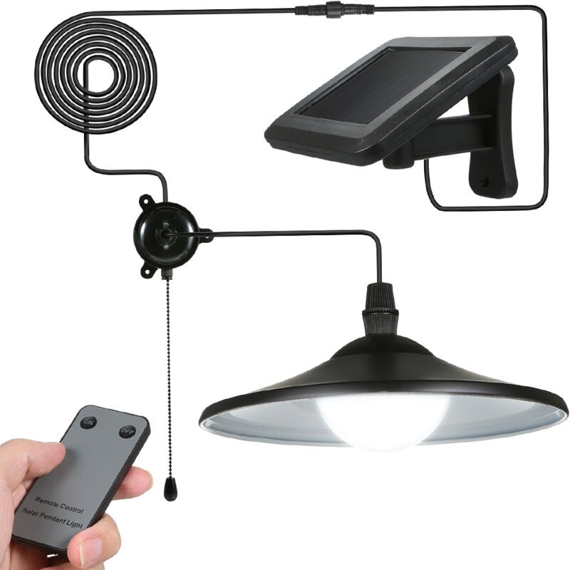 Decdeal Solaranhänger Light 2 Steuermodi 8 LED -Schuppen mit Fernbedienung und Ziehkabelschalter für Innenräume im Freie...